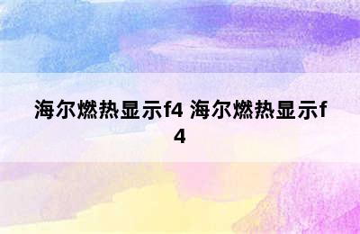 海尔燃热显示f4 海尔燃热显示f4